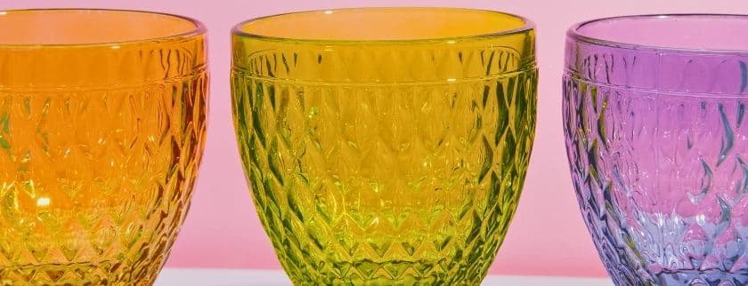 colorful glass chalices